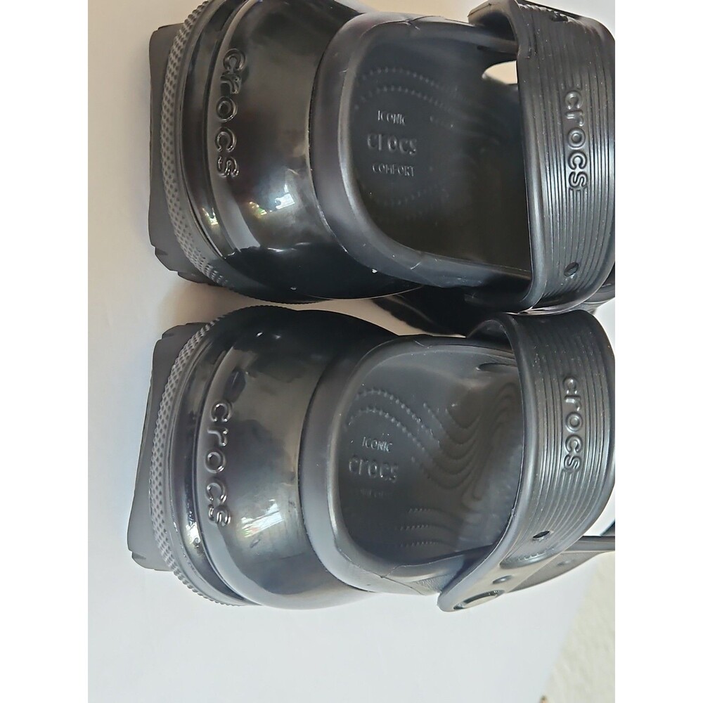 Crocs Classic Mega Crush Black Platform Sandals US 6 - Picture 4 of 9